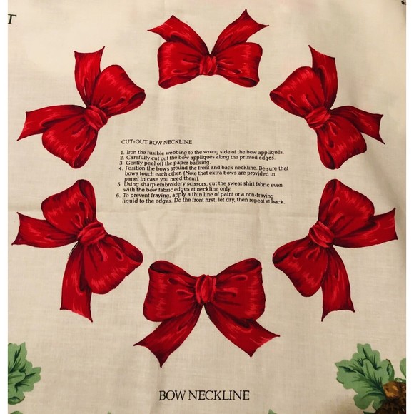 NOS VIP Cut & Sew Fabric Panel VTG Christmas Wearable Art Appliqué Tops & Bags - Picture 4 of 12